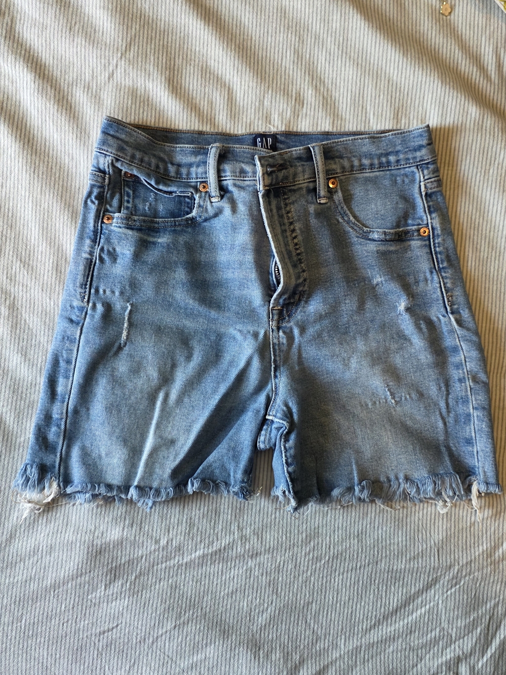 GAP Light Blue Frayed Hem Denim Shorts